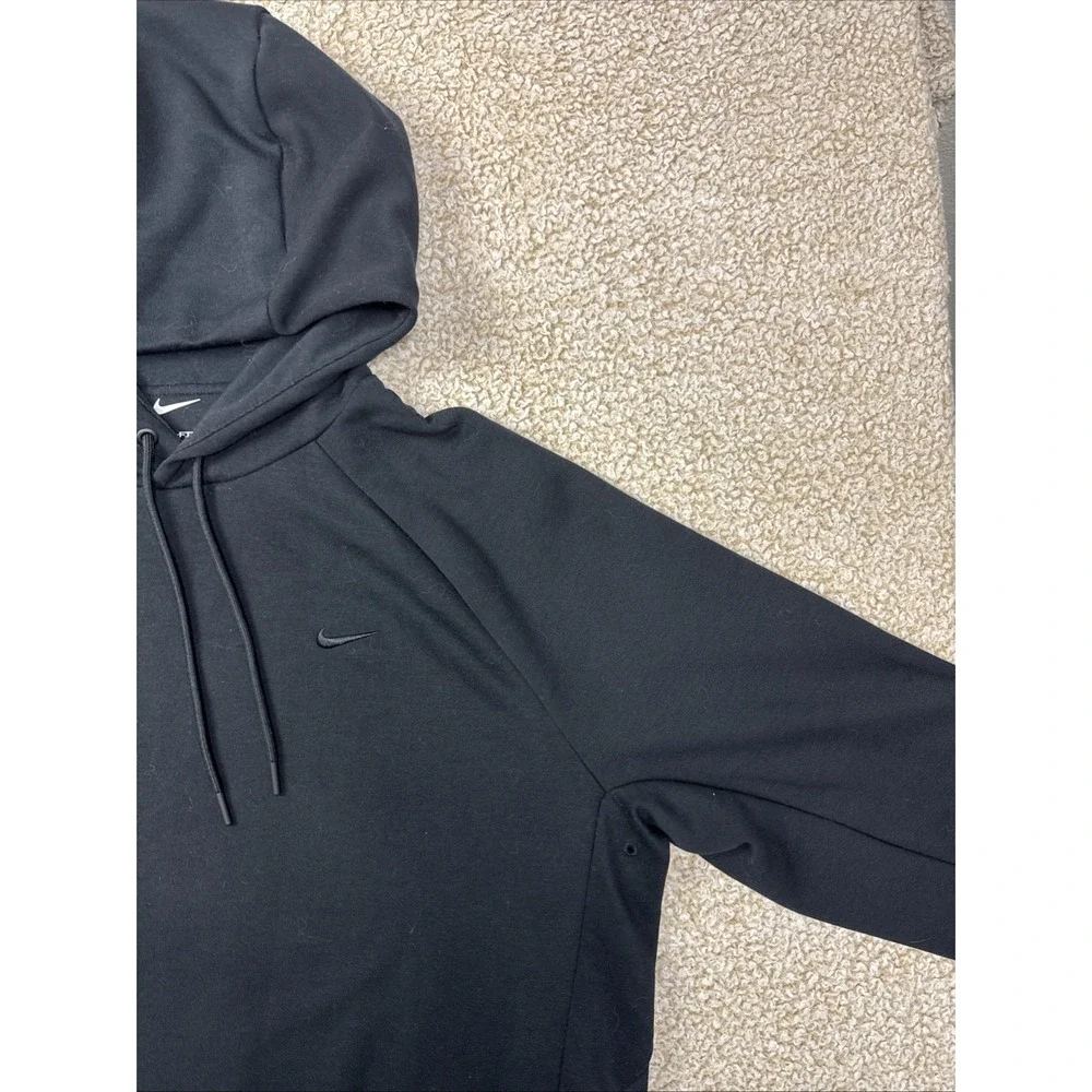Nike Dri-Fit Primary Fleece UV Hoodie Mens M Black Pullover Sweatshirt EUC